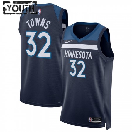 Maillot Enfant Minnesota Timberwolves Karl Anthony Towns 32 2022-23 Nike Icon Edition Navy Swingman